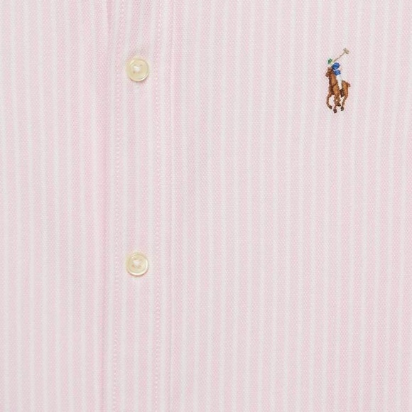 Ralph Lauren Pink Cotton Knit Oxford Button Down Shirt Small 2 - Picture 3 of 4